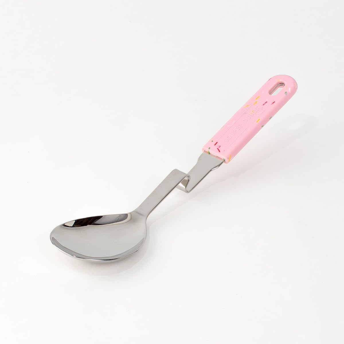 + Lori Greiner No Mess Stainless Steel Soup Ladle with Silicone Handle - Metal Soup Ladle with No Mess Design That Hooks on Side of Any Pot - Cranberry