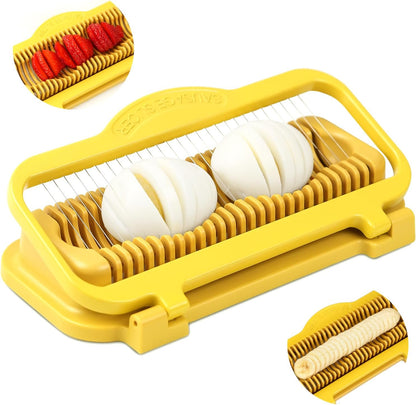 Egg Slicer for Hard Boiled Eggs Banana Slicer, banana Strawberry Mushroom, Aluminium Stainless Steel Wires Heavy Duty Dishwasher Safe