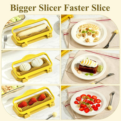 Egg Slicer for Hard Boiled Eggs Banana Slicer, banana Strawberry Mushroom, Aluminium Stainless Steel Wires Heavy Duty Dishwasher Safe