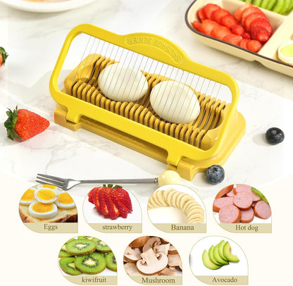 Egg Slicer for Hard Boiled Eggs Banana Slicer, banana Strawberry Mushroom, Aluminium Stainless Steel Wires Heavy Duty Dishwasher Safe