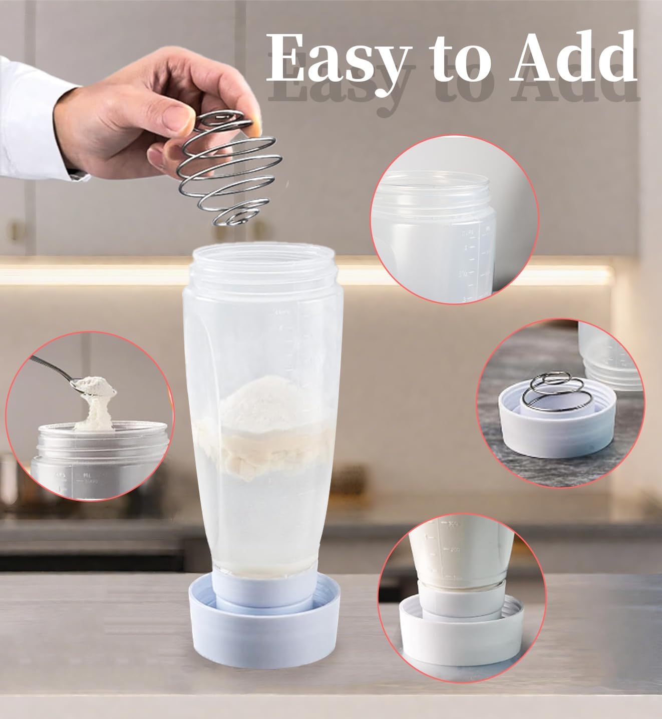 Pancake Batter Dispenser,Pancake Batter Dispenser Bottle with Whisk Ball and Stand Base, Batter Mixer and Dispenser for Pancakes, Crepes, Waffle,Kitchen Baking Tool 2 Packs