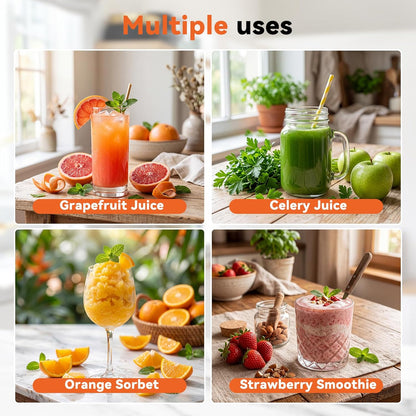 Cold Press Juicer Machines, Masticating Juicer with High Juice Yield, Reverse Function, Stops Oxidation and Easy to Clean for Vegetables & Fruits, Black