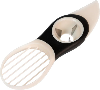 Avocado Fruit Slicer Pitter 3 in 1 Banana Dragon Fruit Peach Pear Passionfruit White & Black Kitchen Gadget Tool Comfortable to Grip Core Remover Food Safe Fruit & Vegetable