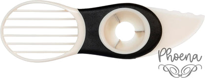 Avocado Fruit Slicer Pitter 3 in 1 Banana Dragon Fruit Peach Pear Passionfruit White & Black Kitchen Gadget Tool Comfortable to Grip Core Remover Food Safe Fruit & Vegetable