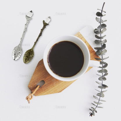 Retro Crystal Antique Alloy Spoon Coffee Tea Dessert Mini Ice Cream Decorative Spoons Set for Home Office (10 Pack)