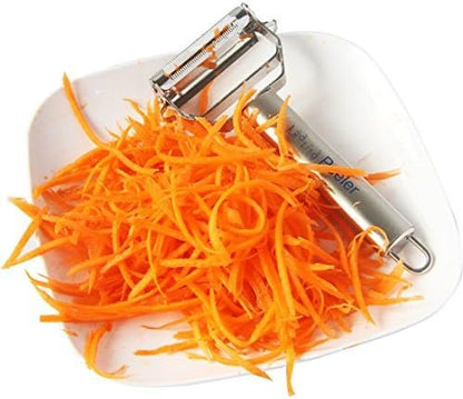 Julienne Vegetable Peeler, Cutter and Slicer is Perfect for Making Potato, Carrot, Zucchini or Butternut Squash Noodles. Includes a Free Cleaning Brush and has a Dual Blade Feature. Enhance Your Kitchen Experience Now!