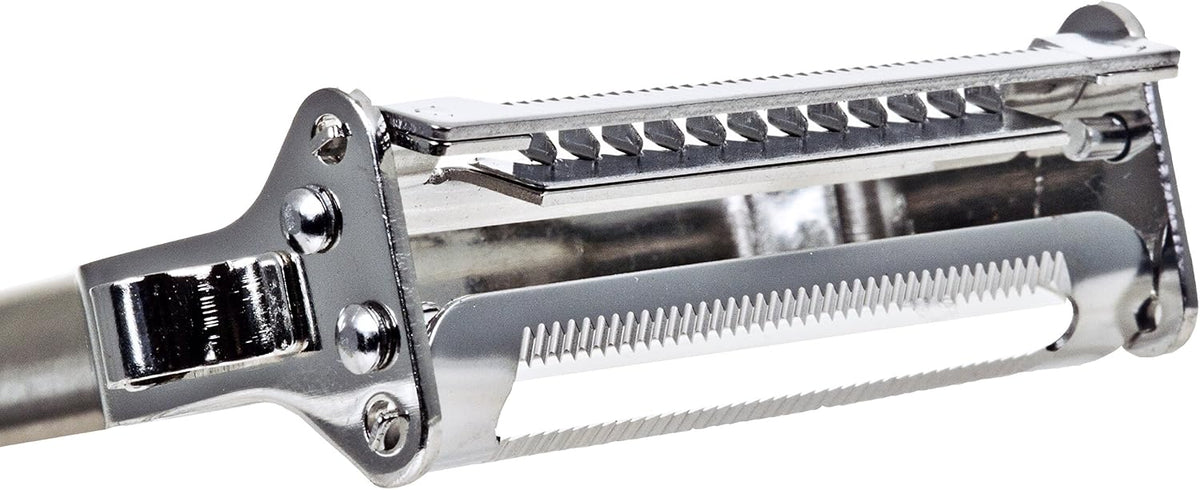 Julienne Vegetable Peeler, Cutter and Slicer is Perfect for Making Potato, Carrot, Zucchini or Butternut Squash Noodles. Includes a Free Cleaning Brush and has a Dual Blade Feature. Enhance Your Kitchen Experience Now!