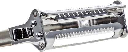 Julienne Vegetable Peeler, Cutter and Slicer is Perfect for Making Potato, Carrot, Zucchini or Butternut Squash Noodles. Includes a Free Cleaning Brush and has a Dual Blade Feature. Enhance Your Kitchen Experience Now!