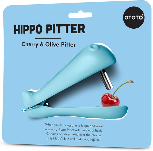 Hippo Cherry and Olive Pitter - Unique Kitchen Gadgets, Cooking Gifts for Women, Kitchen Essentials, Kitchen Utensils, Cute Gifts, Kitchen Accessories, Gift for Kids