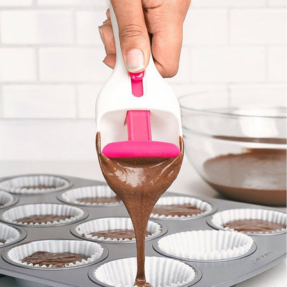 Cupcake Batter Scoop, Silicone Sliding Button Baking Tool