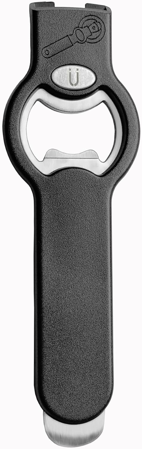 2-in-1 Magnetic Soda Can & Beer Bottle Opener-Dual Magnets for Fridge & Cap Catcher, Heavy Duty Stainless Steel, Perfect for Big Hands,Long nails, RV, Bartender, Gift for Father, Black, 2 Pack
