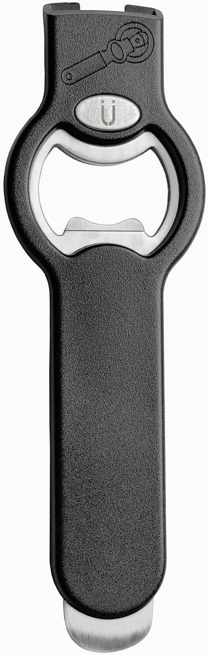 2-in-1 Magnetic Soda Can & Beer Bottle Opener-Dual Magnets for Fridge & Cap Catcher, Heavy Duty Stainless Steel, Perfect for Big Hands,Long nails, RV, Bartender, Gift for Father, Black, 2 Pack