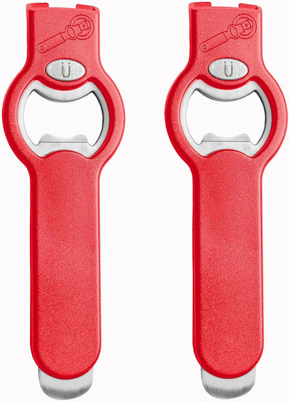 2-in-1 Magnetic Soda Can & Beer Bottle Opener-Dual Magnets for Fridge & Cap Catcher, Heavy Duty Stainless Steel, Perfect for Big Hands,Long nails, RV, Bartender, Gift for Father, Black, 2 Pack