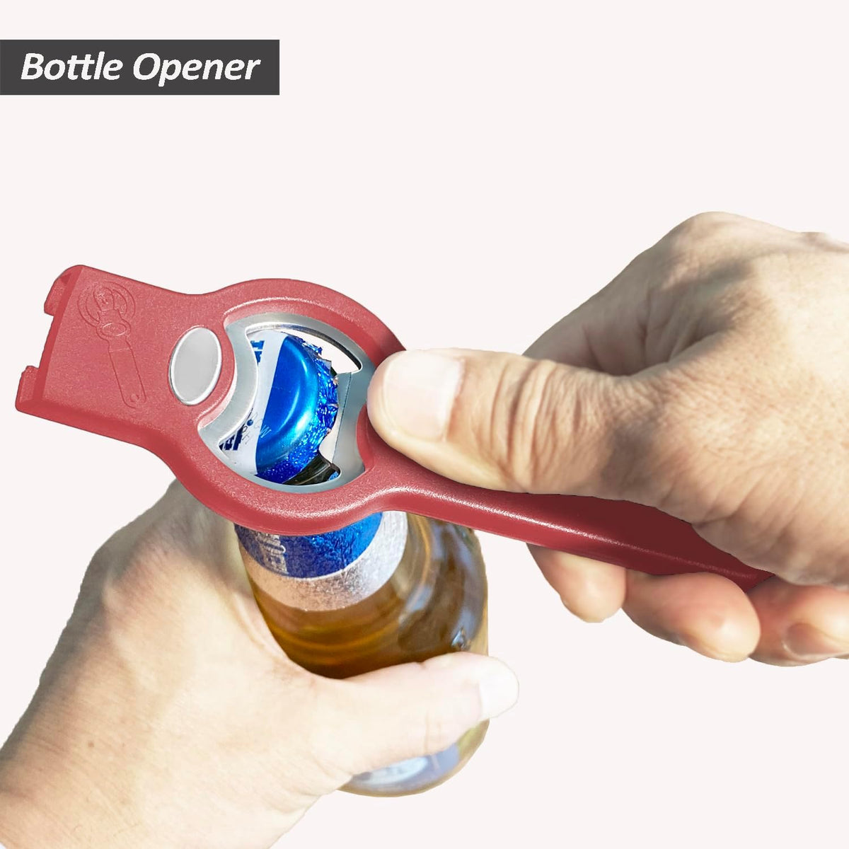 2-in-1 Magnetic Soda Can & Beer Bottle Opener-Dual Magnets for Fridge & Cap Catcher, Heavy Duty Stainless Steel, Perfect for Big Hands,Long nails, RV, Bartender, Gift for Father, Black, 2 Pack