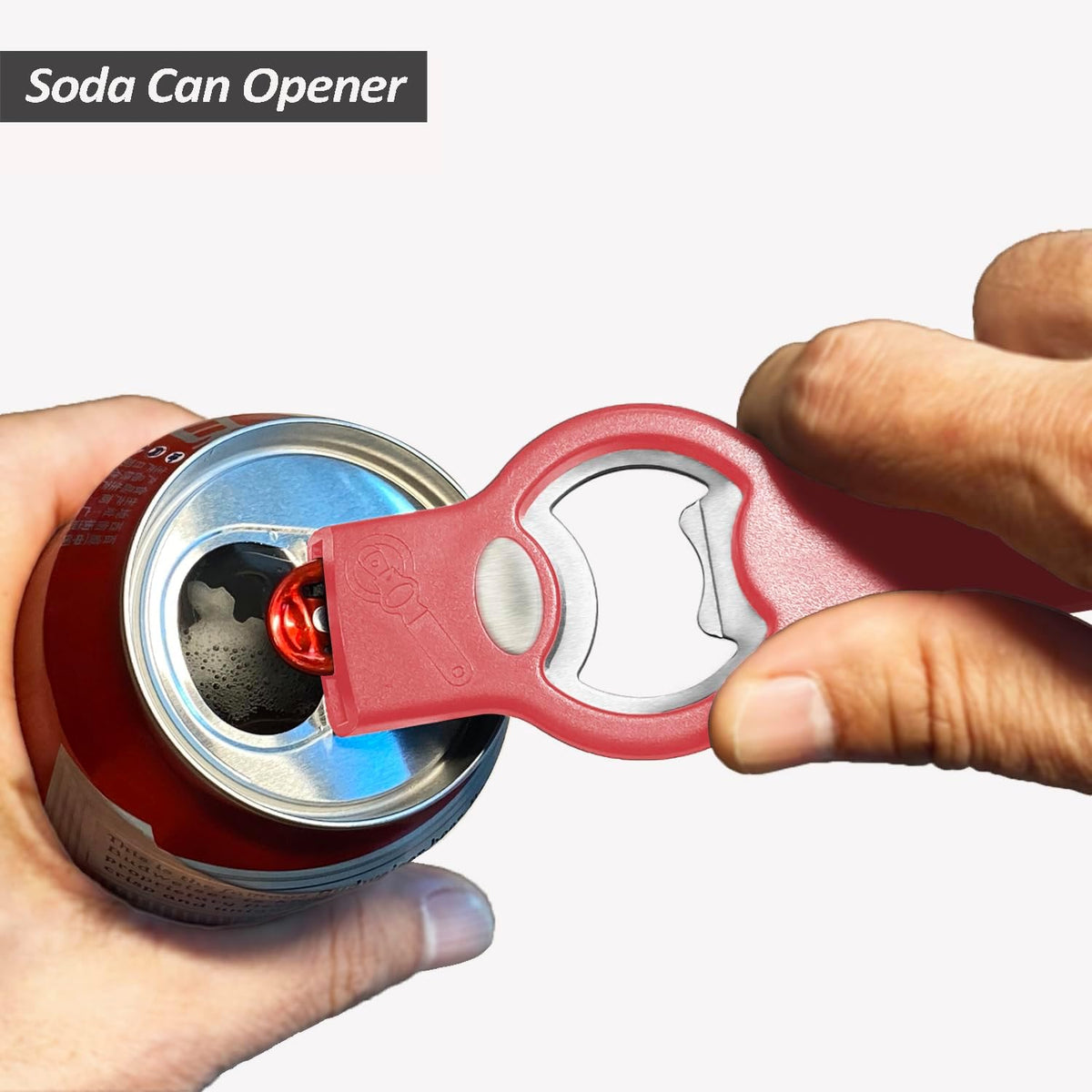 2-in-1 Magnetic Soda Can & Beer Bottle Opener-Dual Magnets for Fridge & Cap Catcher, Heavy Duty Stainless Steel, Perfect for Big Hands,Long nails, RV, Bartender, Gift for Father, Black, 2 Pack