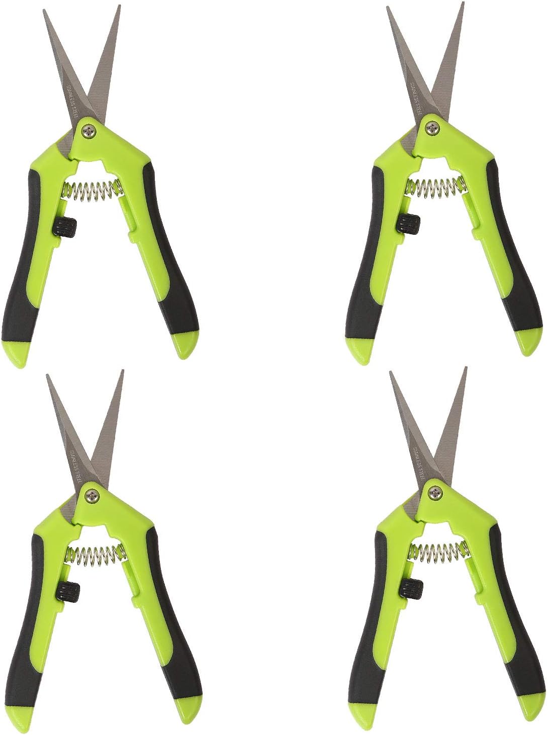 4 Pack 6.5 Inch Bud Trimming Scissors, Professional Stainless Steel Gardening Hand Pruners Micro-Tip Pruning Snips with Straight Blades for Trimming Garden Herb Plants Flowers