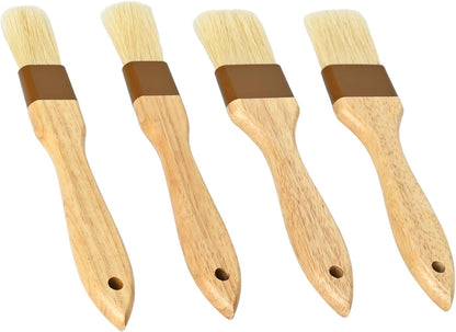 Pastry Brush, Natural Bristle Basting Brush for Cooking and Baking, Premium BBQ Brushes for Butter, Oil, Egg, Sauce, Turkey, Marinade and Kitchen Food