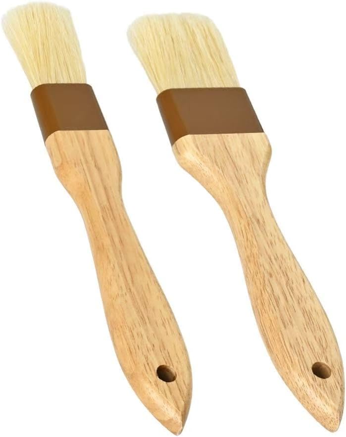 Pastry Brush, Natural Bristle Basting Brush for Cooking and Baking, Premium BBQ Brushes for Butter, Oil, Egg, Sauce, Turkey, Marinade and Kitchen Food