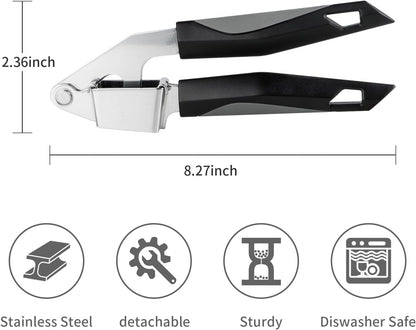 Garlic Press Stainless Steel, Manual Garlic Mincer for Kitchen Use