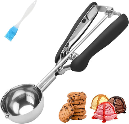 Small Cookie Scoop 1 Tablespoon, Size #60 Cookie Dough Scoop, Stainless Steel Ice Cream Scooper with Trigger Release, for Baking Small Cookies, Meatballs, Melon Balls