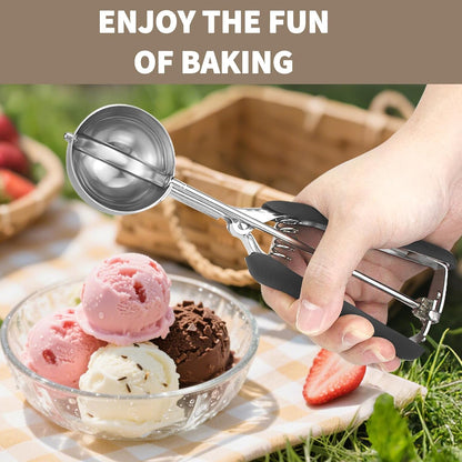 Small Cookie Scoop 1 Tablespoon, Size #60 Cookie Dough Scoop, Stainless Steel Ice Cream Scooper with Trigger Release, for Baking Small Cookies, Meatballs, Melon Balls