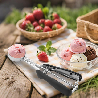 Small Cookie Scoop 1 Tablespoon, Size #60 Cookie Dough Scoop, Stainless Steel Ice Cream Scooper with Trigger Release, for Baking Small Cookies, Meatballs, Melon Balls
