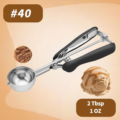 Small Cookie Scoop 1 Tablespoon, Size #60 Cookie Dough Scoop, Stainless Steel Ice Cream Scooper with Trigger Release, for Baking Small Cookies, Meatballs, Melon Balls
