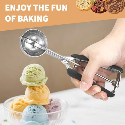 Small Cookie Scoop 1 Tablespoon, Size #60 Cookie Dough Scoop, Stainless Steel Ice Cream Scooper with Trigger Release, for Baking Small Cookies, Meatballs, Melon Balls
