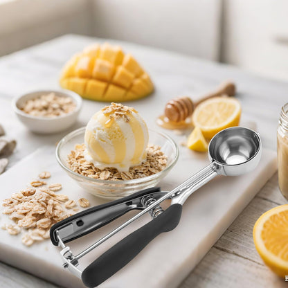 Small Cookie Scoop 1 Tablespoon, Size #60 Cookie Dough Scoop, Stainless Steel Ice Cream Scooper with Trigger Release, for Baking Small Cookies, Meatballs, Melon Balls
