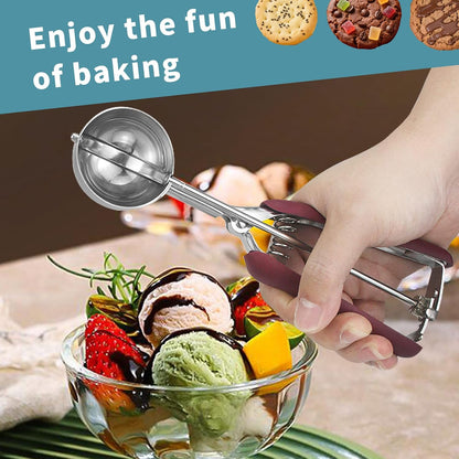 Small Cookie Scoop 1 Tablespoon, Size #60 Cookie Dough Scoop, Stainless Steel Ice Cream Scooper with Trigger Release, for Baking Small Cookies, Meatballs, Melon Balls