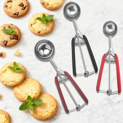 Small Cookie Scoop 1 Tablespoon, Size #60 Cookie Dough Scoop, Stainless Steel Ice Cream Scooper with Trigger Release, for Baking Small Cookies, Meatballs, Melon Balls