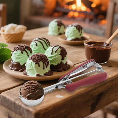 Small Cookie Scoop 1 Tablespoon, Size #60 Cookie Dough Scoop, Stainless Steel Ice Cream Scooper with Trigger Release, for Baking Small Cookies, Meatballs, Melon Balls