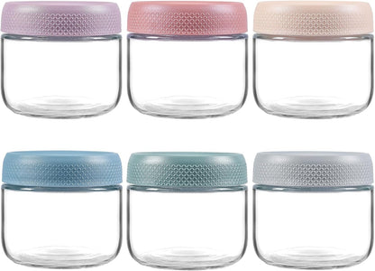 2oz Glass Salad Dressing Containers, 6-Pack Small Sauce Containers with Lids and Mini Condiment Cups Containers,To Go Glass Jars for Meal Prep Lunch box