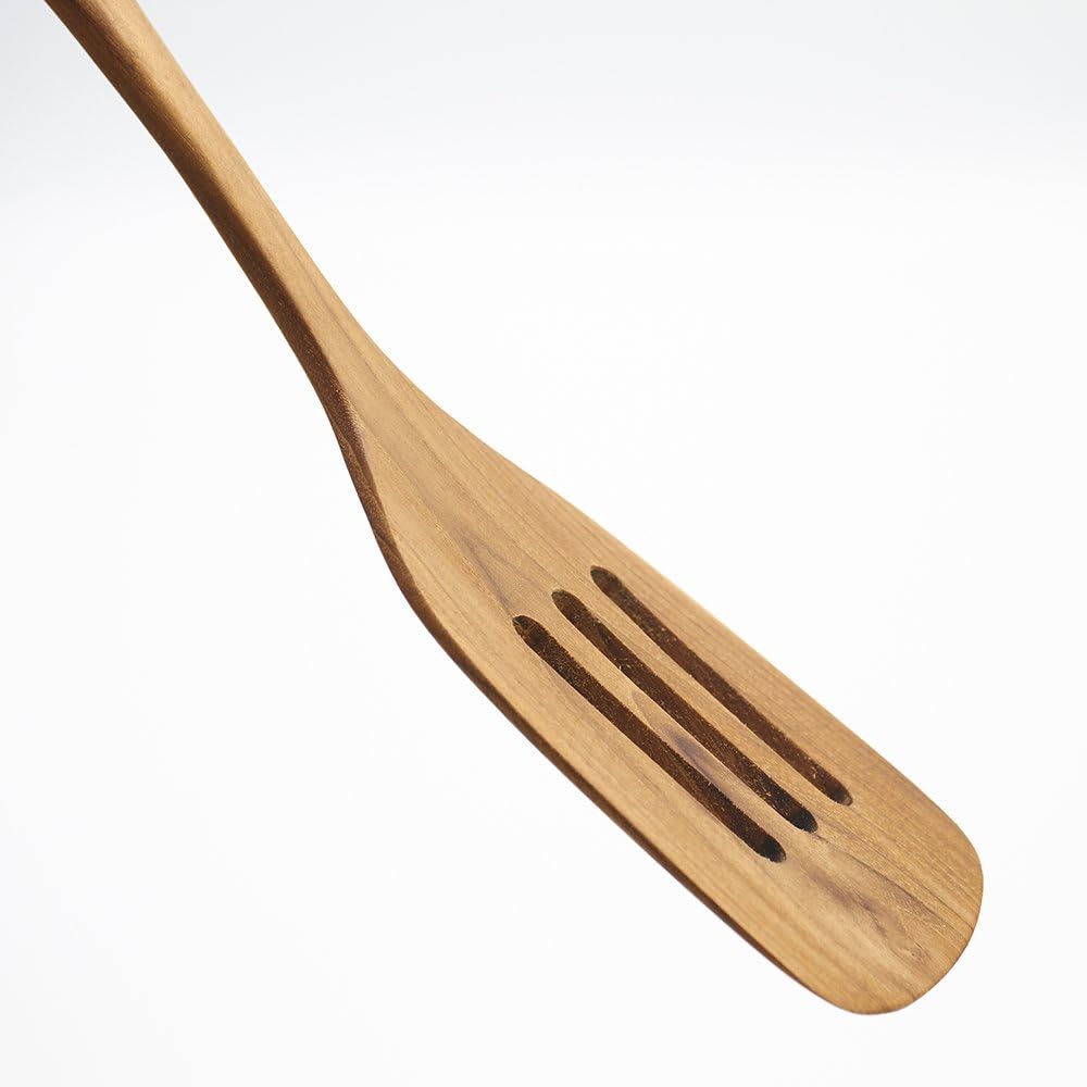 Teak Wooden Slotted Spatula Turner | Durable, Healthy, High Moist Resistance Teak Wood Spatula for Non Stick Cookware
