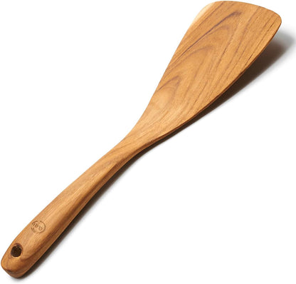 Teak Wooden Slotted Spatula Turner | Durable, Healthy, High Moist Resistance Teak Wood Spatula for Non Stick Cookware