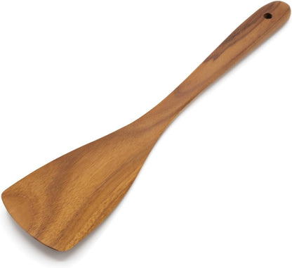 Teak Wooden Slotted Spatula Turner | Durable, Healthy, High Moist Resistance Teak Wood Spatula for Non Stick Cookware
