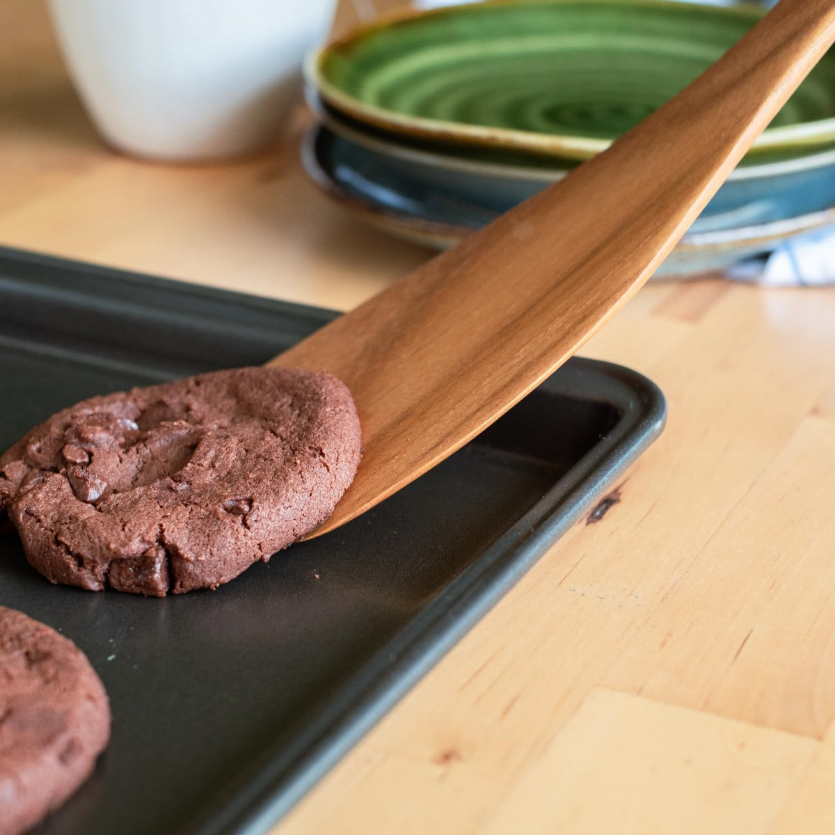 Teak Wooden Slotted Spatula Turner | Durable, Healthy, High Moist Resistance Teak Wood Spatula for Non Stick Cookware