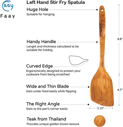 Teak Wooden Slotted Spatula Turner | Durable, Healthy, High Moist Resistance Teak Wood Spatula for Non Stick Cookware