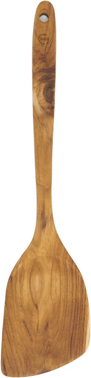 Teak Wooden Slotted Spatula Turner | Durable, Healthy, High Moist Resistance Teak Wood Spatula for Non Stick Cookware