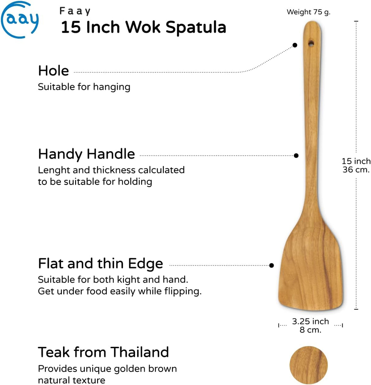 Teak Wooden Slotted Spatula Turner | Durable, Healthy, High Moist Resistance Teak Wood Spatula for Non Stick Cookware