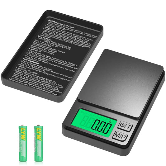 Digital Pocket Scale 1000g x 0.01g, Portable Precision Gram Scale | Jewelry Scale with Protective Cover, Auto-Off, Backlit LCD, 7 Units Tare, for Food, Kitchen, Coffee, Battery Included