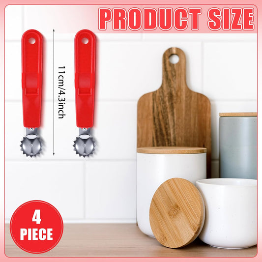 4 Pcs Tomato Corer Tool Strawberry Huller Stem Remover Stainless Steel Tomato Strawberry Top Remover Practical Kitchen Corer Tool Fruit and Vegetable Baller Dessert Preparation Salad Making