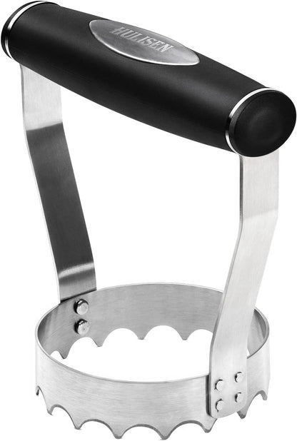 Serrated Food Chopper Manual Hand, 3" Stainless Steel Hand Chopper