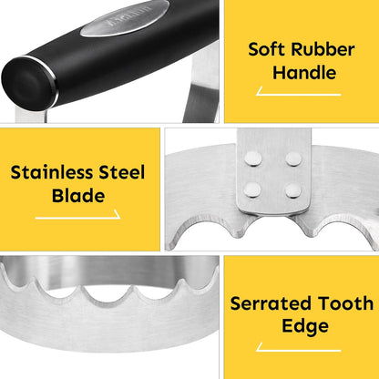 Serrated Food Chopper Manual Hand, 3" Stainless Steel Hand Chopper