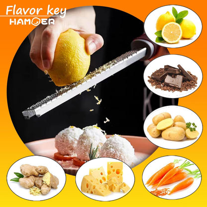 Zester Channel Knife & Micro Plane Grater Tool Set Ergonomic Handle | Stainless steel blade,Rubber-plastic non-slip handle,for Parmesan Cheese Lemon Chocolate Citrus Ginger Kitchen Bar Utensils