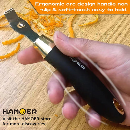 Zester Channel Knife & Micro Plane Grater Tool Set Ergonomic Handle | Stainless steel blade,Rubber-plastic non-slip handle,for Parmesan Cheese Lemon Chocolate Citrus Ginger Kitchen Bar Utensils