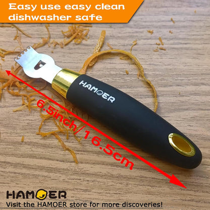 Zester Channel Knife & Micro Plane Grater Tool Set Ergonomic Handle | Stainless steel blade,Rubber-plastic non-slip handle,for Parmesan Cheese Lemon Chocolate Citrus Ginger Kitchen Bar Utensils