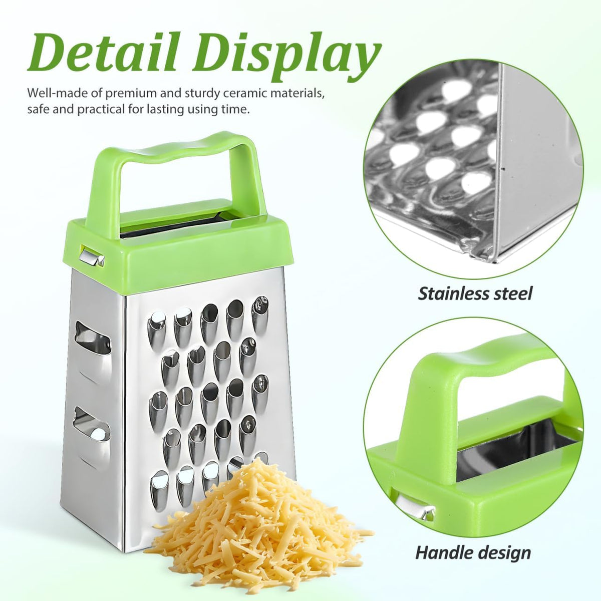 6-Piece Mini Box Grater Set Stainless Steel Cheese Grater for Garlic Ginger Chocolate Vegetable Slicer Hand with Non-Slip Handle 2.63 X 1.45 X 1.06 in