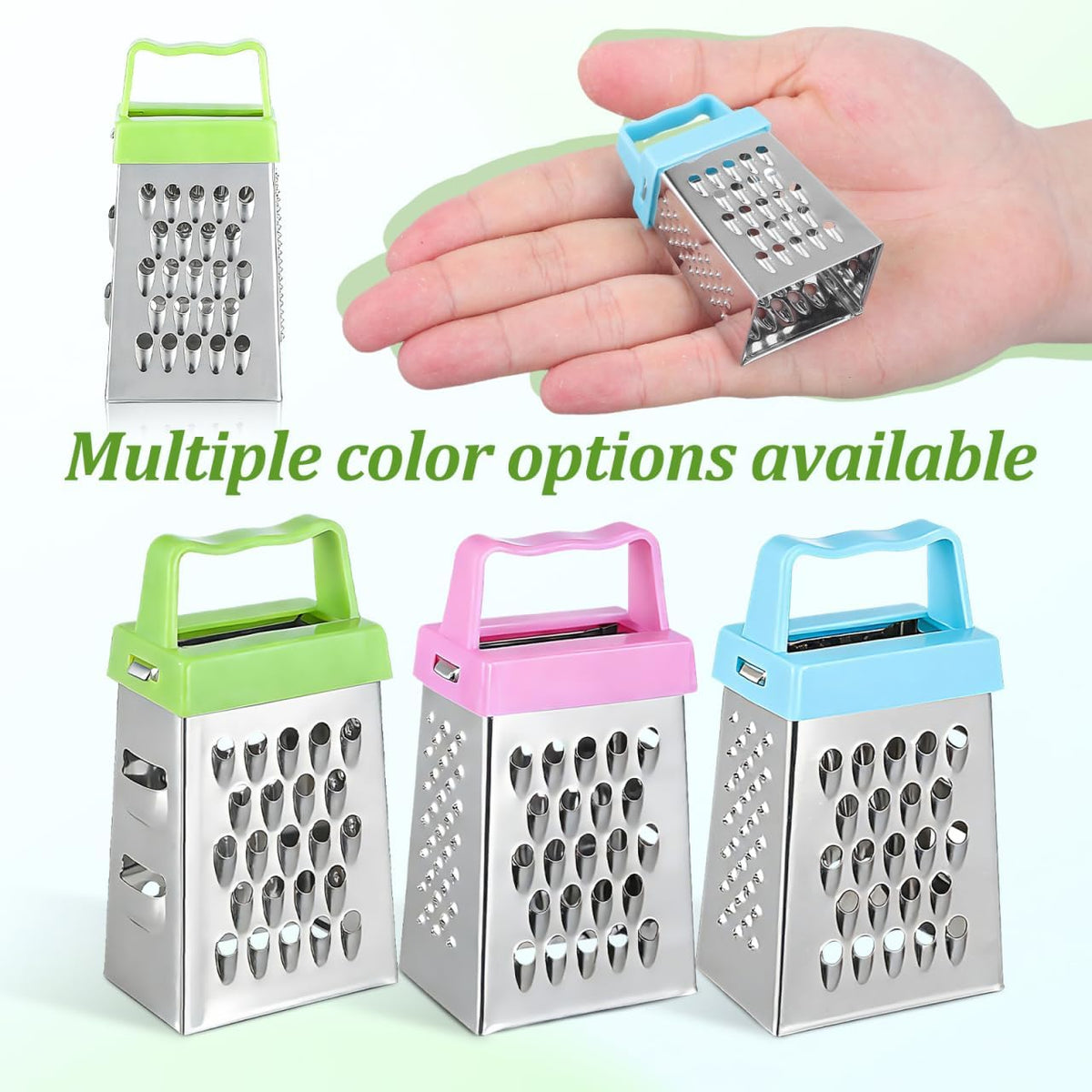 6-Piece Mini Box Grater Set Stainless Steel Cheese Grater for Garlic Ginger Chocolate Vegetable Slicer Hand with Non-Slip Handle 2.63 X 1.45 X 1.06 in