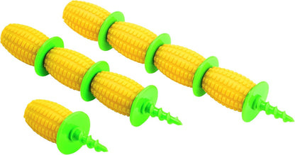 Corn Holders - 8 Piece Set Yellow/Green, 2.75" x 1.2"